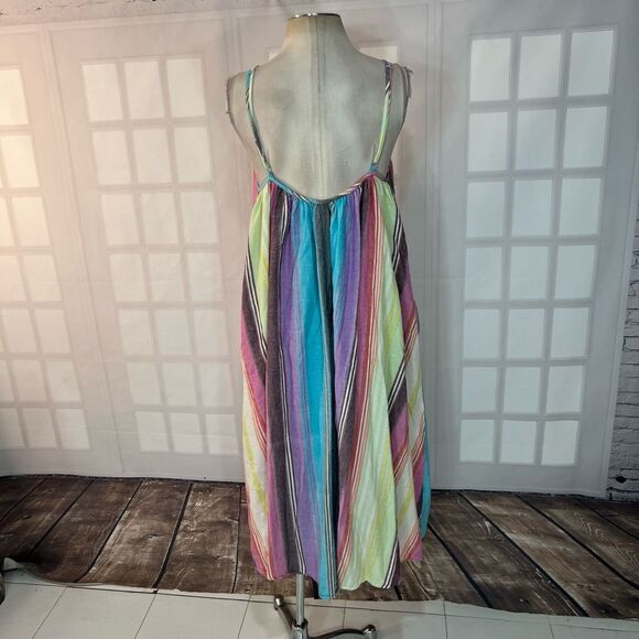 Mara Hoffman rainbow striped long sundress with pockets size medium - Picture 10 of 13